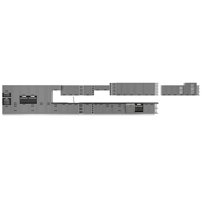 Luna 40G-72 1F kuhinjski element 1 vrata 40x31x72 cm tamno siva/bijela
