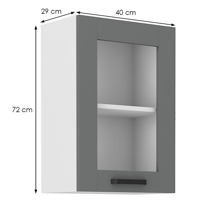 Luna 40GS-72 1F kuhinjski element 1 vrata 40x31x72 cm tamno siva/bijela