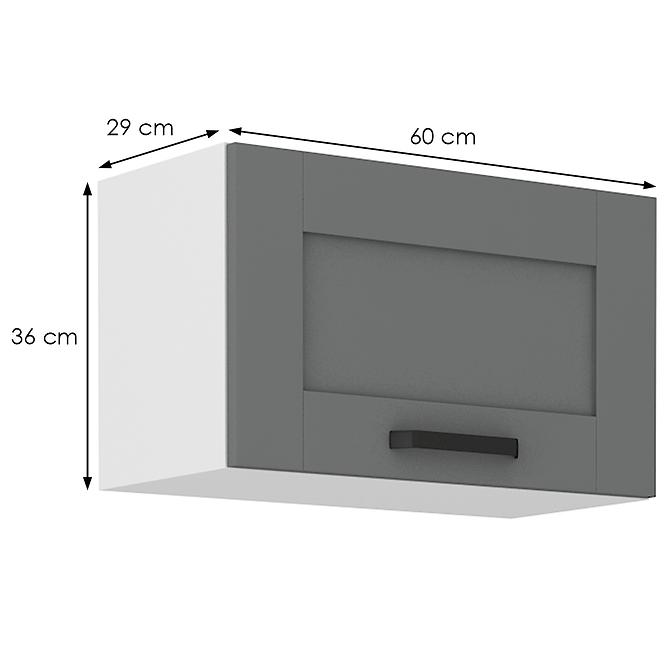 Luna 60GU-36 1F kuhinjski element 1 vrata 60x31x36 cm tamno siva/bijela
