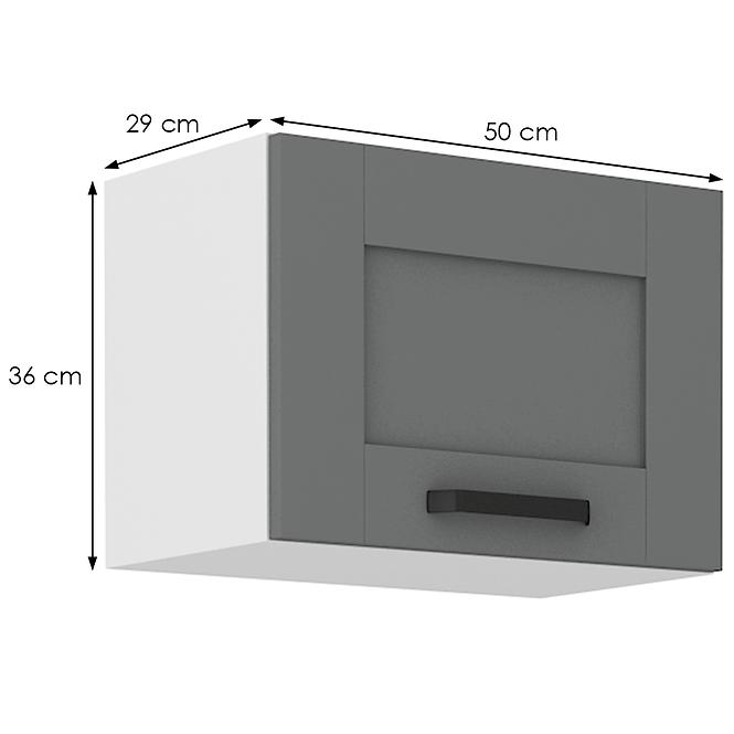 Luna 50GU-36 1F kuhinjski element 1 vrata 50x31x36 cm tamno siva/bijela