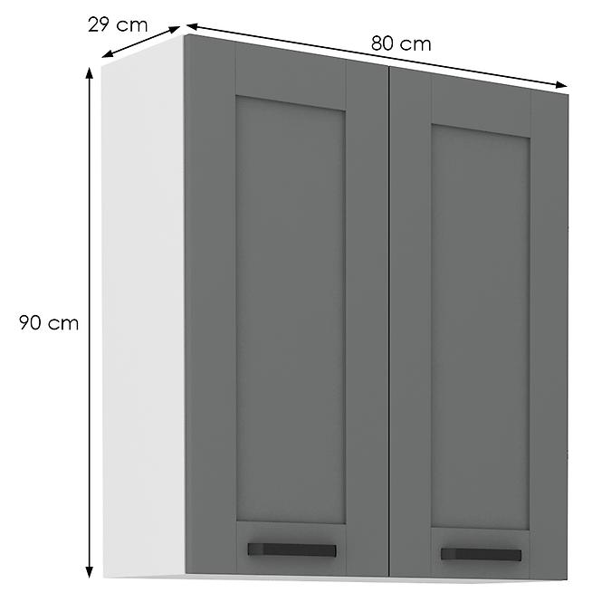 Luna 80G-90 2F kuhinjski element 2 vrata 80x31x90 cm tamno siva/bijela