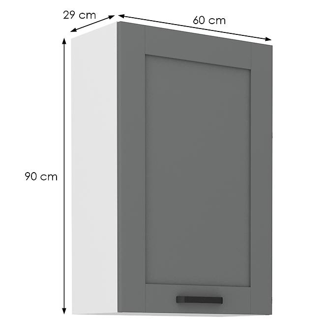 Luna 60G-90 1F kuhinjski element 1 vrata 60x31x90 cm tamno siva/bijela
