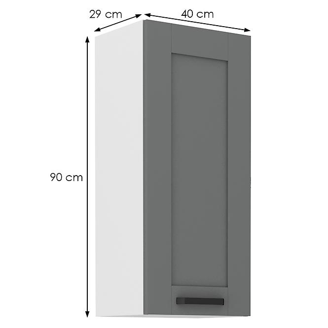 Luna 40G-90 1F kuhinjski element 1 vrata 40x31x90 cm tamno siva/bijela