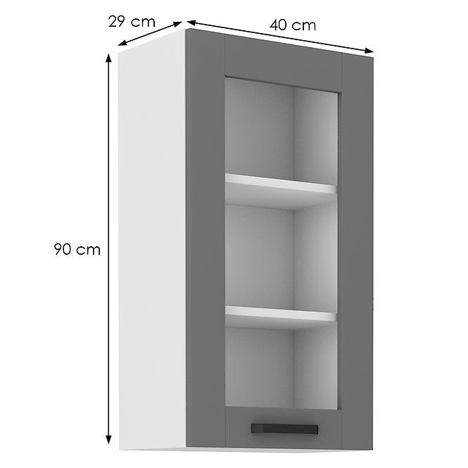 Luna 40GS-90 1F kuhinjski element 1 vrata 40x31x90 cm tamno siva/bijela