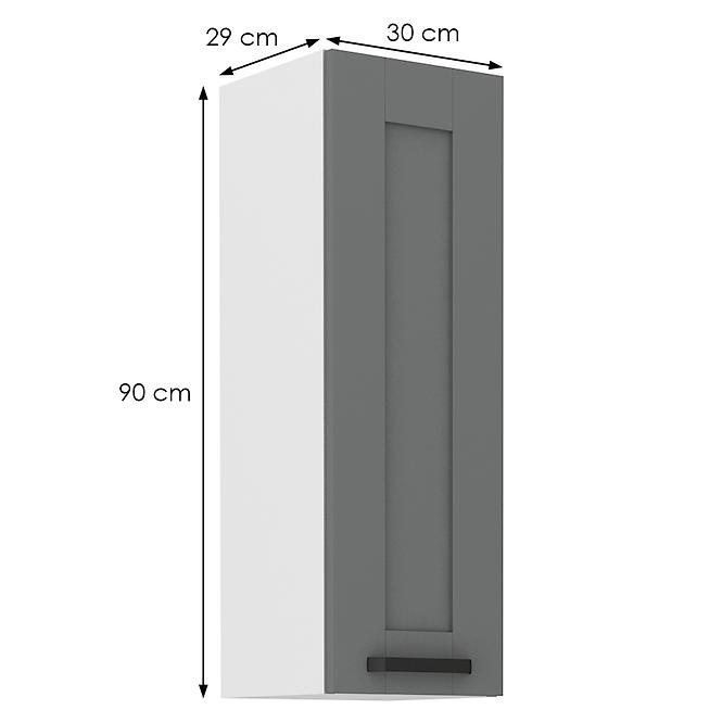 Luna  30G-90 1F kuhinjski element 1 vrata 30x31x90 cm tamno siva/bijela