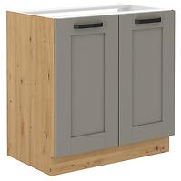 Luna 80ZL 2F BB kuhinjski element za sudoper 2 vrata 80x52x82 cm siva/natur(artisan hrast)