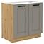 Luna 80ZL 2F BB kuhinjski element za sudoper 2 vrata 80x52x82 cm siva/natur(artisan hrast)