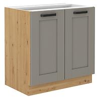 Luna 80D 2F BB Kuhinjski element 2 vrata 80x52x82 cm siva/natur (artisan hrast)