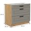 Luna 80D 3S BB kuhinjski element 3 ladice 80x50x82 cm siva/natur (artisan hrast),2