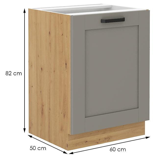 Luna 60D 1F BB kuhinjski element  1 vrata 60x52x82 cm siva/natur (artisan hrast)