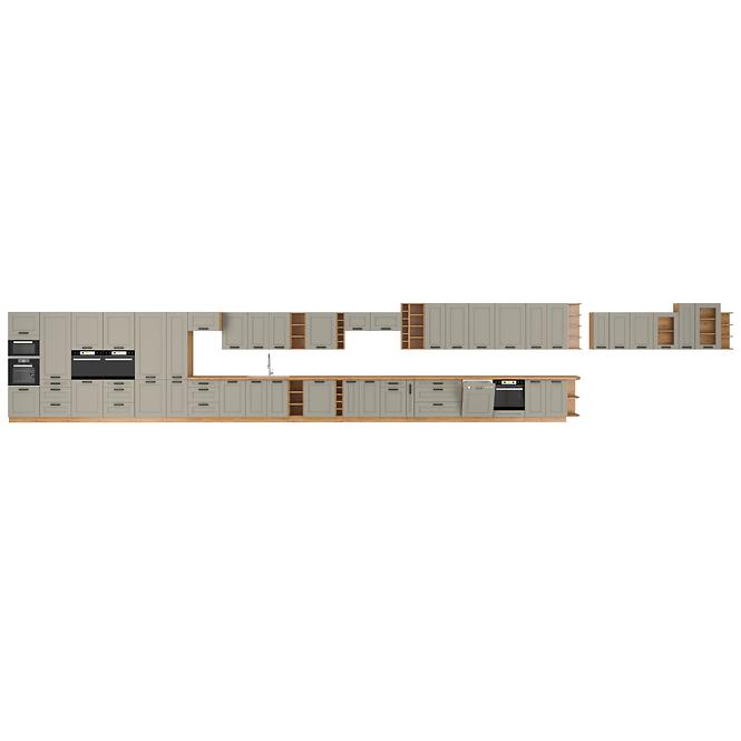 Luna 60D 1F BB kuhinjski element  1 vrata 60x52x82 cm siva/natur (artisan hrast)