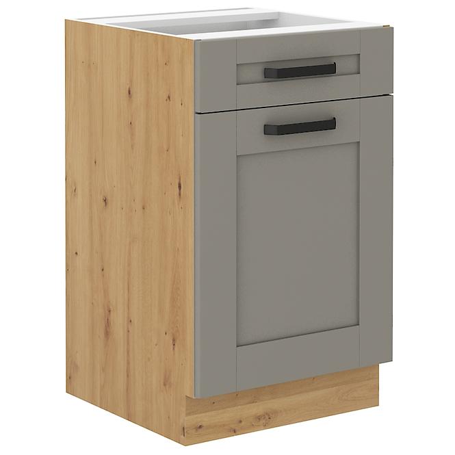 Luna 50D 1F 1S BB kuhinjski element 1 vrata + 1 ladica 50x52x82 cm siva/natur (artisan hrast)