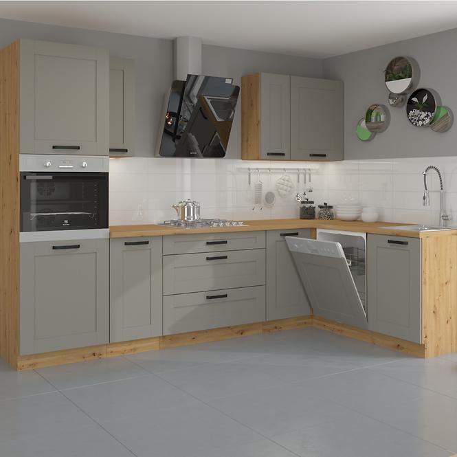 Luna 50ZL 1F BB kuhinjski element za sudoper 1 vrata 50x52x82 cm siva/natur (artisan hrast)