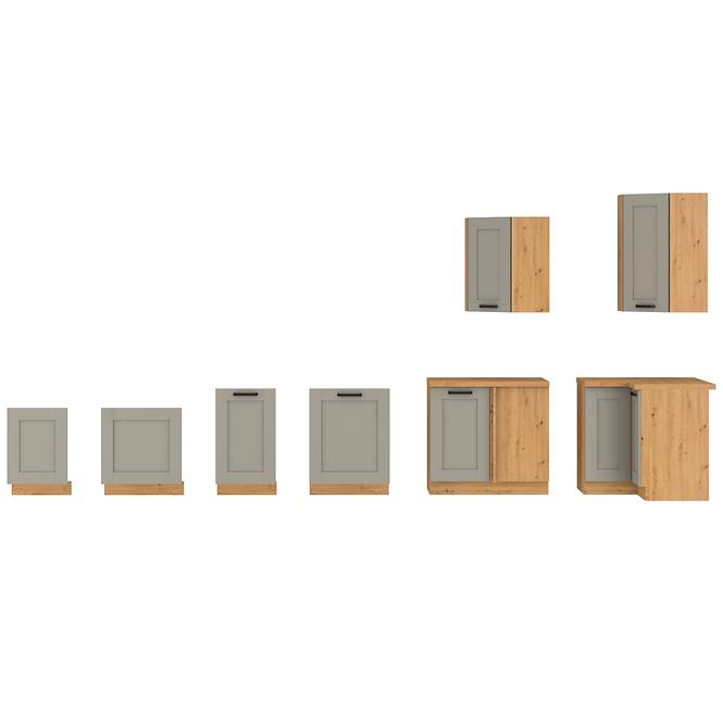 Luna 50ZL 1F BB kuhinjski element za sudoper 1 vrata 50x52x82 cm siva/natur (artisan hrast)