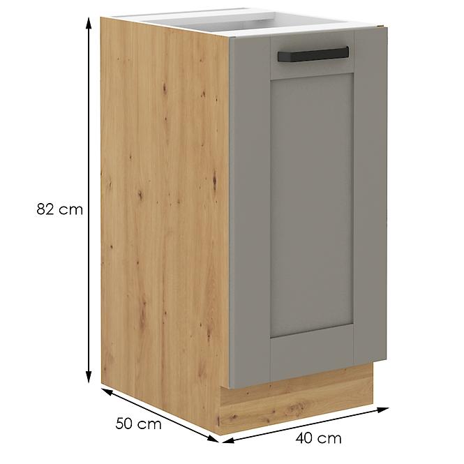 Luna 40D 1F BB kuhinjski element 1 vrata 40x52x82 cm siva/natur (artisan hrast)