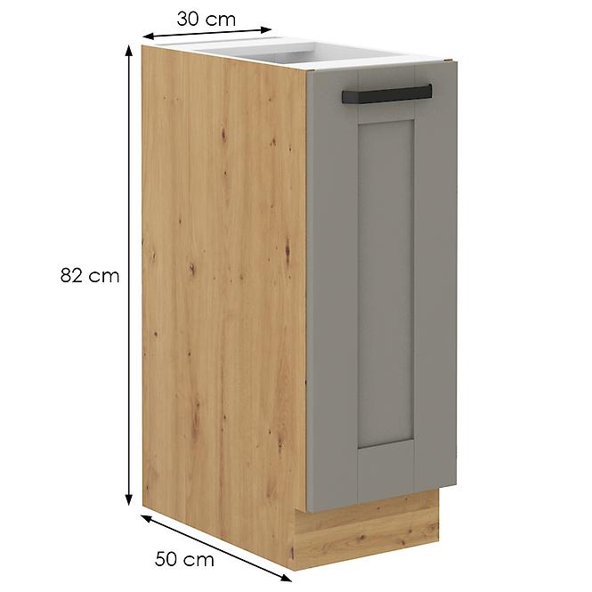 Luna 30D Cargo BB kuhinjski element 1 vrata 30x50x82 cm siva/natur (artisan hrast)