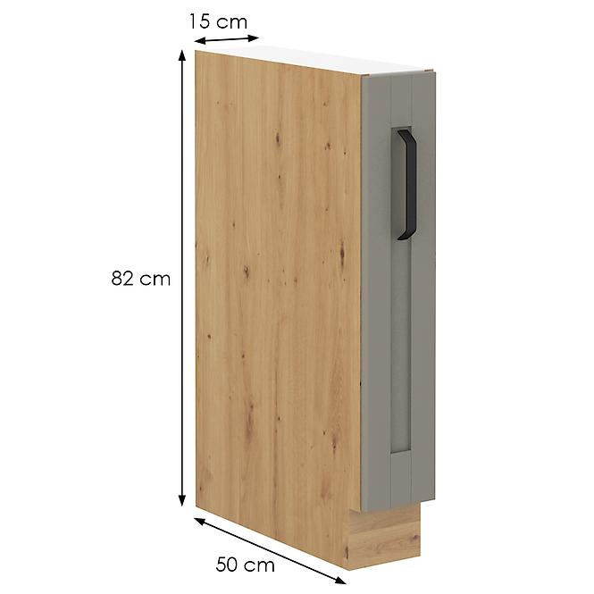 Luna 15d cargo bb kuhinjski element 1 ladica 15x50x82cm siva/natur (artisan hrast)