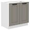 Luna 80ZL 2F BB kuhinjski element za sudoper 2 vrata 80x52x82 cm siva/bijela