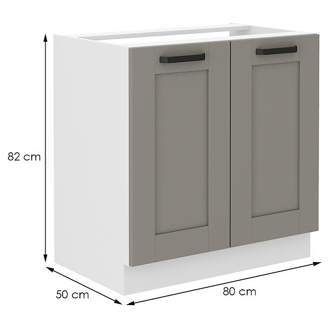 Luna 80ZL 2F BB kuhinjski element za sudoper 2 vrata 80x52x82 cm siva/bijela