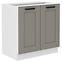 Luna 80D 2F BB kuhinjski element 2 vrata 80x52x80 cm siva/bijela
