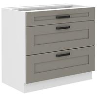 Luna 80D 3S BB kuhinjski element 3 ladice 80x52x82 cm siva/bijela