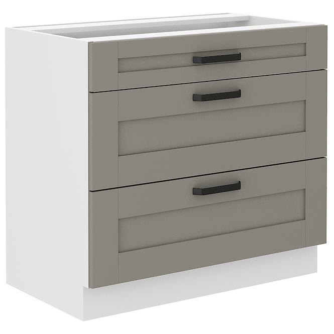 Luna 80D 3S BB kuhinjski element 3 ladice 80x52x82 cm siva/bijela