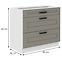 Luna 80D 3S BB kuhinjski element 3 ladice 80x52x82 cm siva/bijela,2