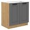 Luna 80ZL 2F BB kuhinjski element za sudoper 2 vrata 80x50x82 cm tamno siva/natur (artisan hrast)
