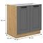 Luna 80D 2F BB Kuhinjski element 2 vrata 80x50x82 cm tamno siva/natur (artisan hrast),2