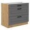 Luna 80D 3S BB kuhinjski element 3 ladice 80x50x82 cm tamno siva/natur (artisan hrast)