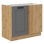 Luna 105 ND 1F BB kuhinjski element 1 vrata 90x52x82 cm tamno siva/natur (artisan hrast)