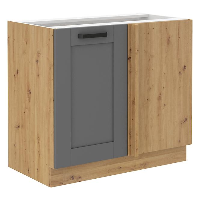 Luna 105 ND 1F BB kuhinjski element 1 vrata 90x52x82 cm tamno siva/natur (artisan hrast)