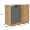Luna 105 ND 1F BB kuhinjski element 1 vrata 90x52x82 cm tamno siva/natur (artisan hrast),2