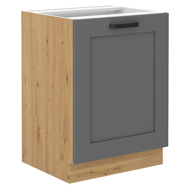 Luna 60D 1F BB kuhinjski element 1 vrata 60x52x82 cm tamno siva/natur (artisan hrst)