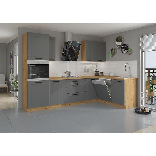 Luna 60D 1F BB kuhinjski element 1 vrata 60x52x82 cm tamno siva/natur (artisan hrst)