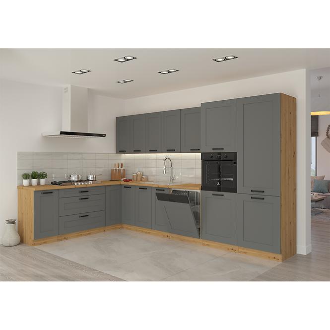 Luna 60D 1F BB kuhinjski element 1 vrata 60x52x82 cm tamno siva/natur (artisan hrst)