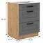 Luna 60D 3S BB kuhinjski element 3 ladice 60x52x82 cm tamno siva/natur (artisan hrast),2