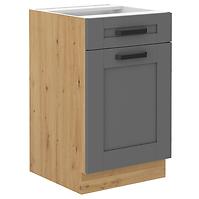 Luna 50D 1F 1S BB kuhinjski element 1 vrata + 1 ladica 50x52x82 cm tamno siva/natur (artisan hrast)