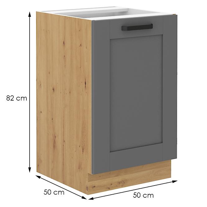 Luna 50ZL 1F BB kuhinjski element za sudoper 1 vrata 50x52x82 cm tamno siva/natur (artisan hrast)