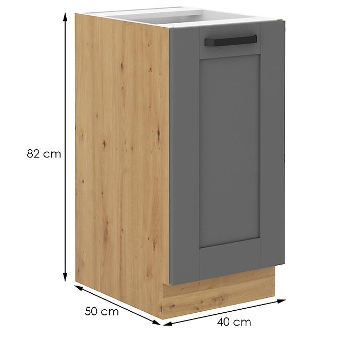 Luna 40D 1F BB kuhinjski element 1 vrata 40x52x82 cm tamno siva/natur (artisan hrast)