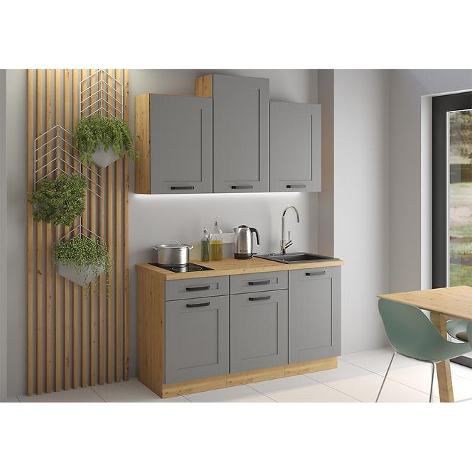 Luna 40D 1F BB kuhinjski element 1 vrata 40x52x82 cm tamno siva/natur (artisan hrast)
