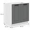 Luna 80ZL 2F BB kuhinjski element za sudoper 2 vrata 80x52x82 cm tamno siva/ bijela,2