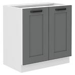 Luna 80D 2F BB kuhinjski element 2 vrata 80x52x82 cm tamno siva/ bijela