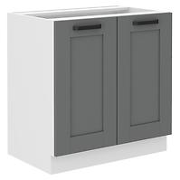 Luna 80D 2F BB kuhinjski element 2 vrata 80x52x82 cm tamno siva/ bijela