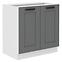 Luna 80D 2F BB kuhinjski element 2 vrata 80x52x82 cm tamno siva/ bijela