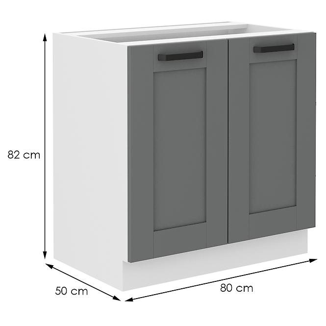 Luna 80D 2F BB kuhinjski element 2 vrata 80x52x82 cm tamno siva/ bijela