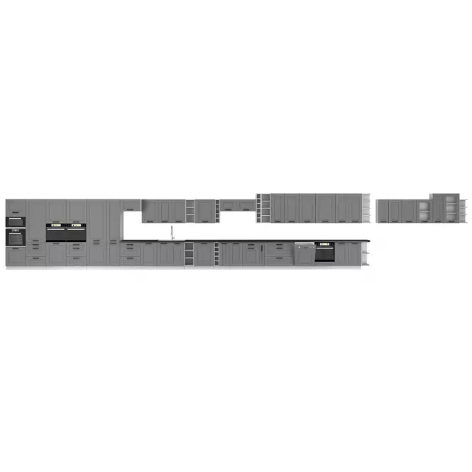 Luna 80D 2F BB kuhinjski element 2 vrata 80x52x82 cm tamno siva/ bijela,9