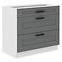 Luna 80D 3S BB kuhinjski element 3 ladice 80x52x82 cm tamno siva/bijela