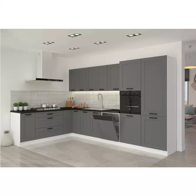 Luna 80D 3S BB kuhinjski element 3 ladice 80x52x82 cm tamno siva/bijela,7