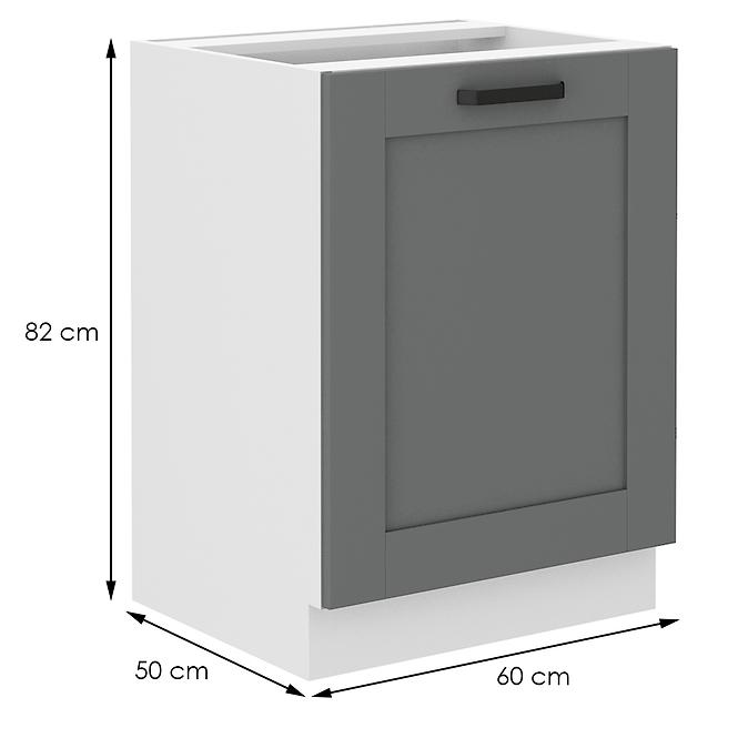 Luna 60D 1F BB kuhinjski element 1 vrata 60x52x82 cm tamno siva/bijela